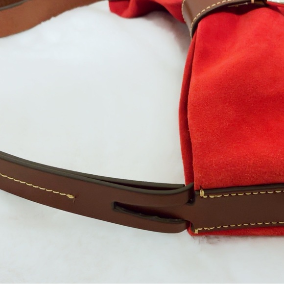 Dooney & Bourke Derby Suede Hobo - New Women | Color: Red/Gold | - Picture 6 of 13